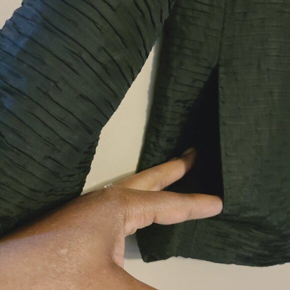 Eileen Fisher Petite | Women's 100% Silk Black Crepe Blazer Jacket (Size Small) - Picture 12 of 14